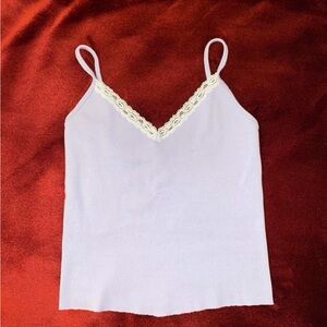 Brandy Melville purple tank with white lace trim